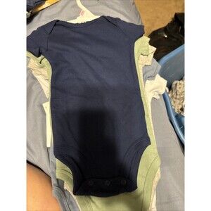 Carter’s Baby Boys’ 5 Pack Bodysuits Solid Colors Blue Grey Green. Nwt. 9 Months